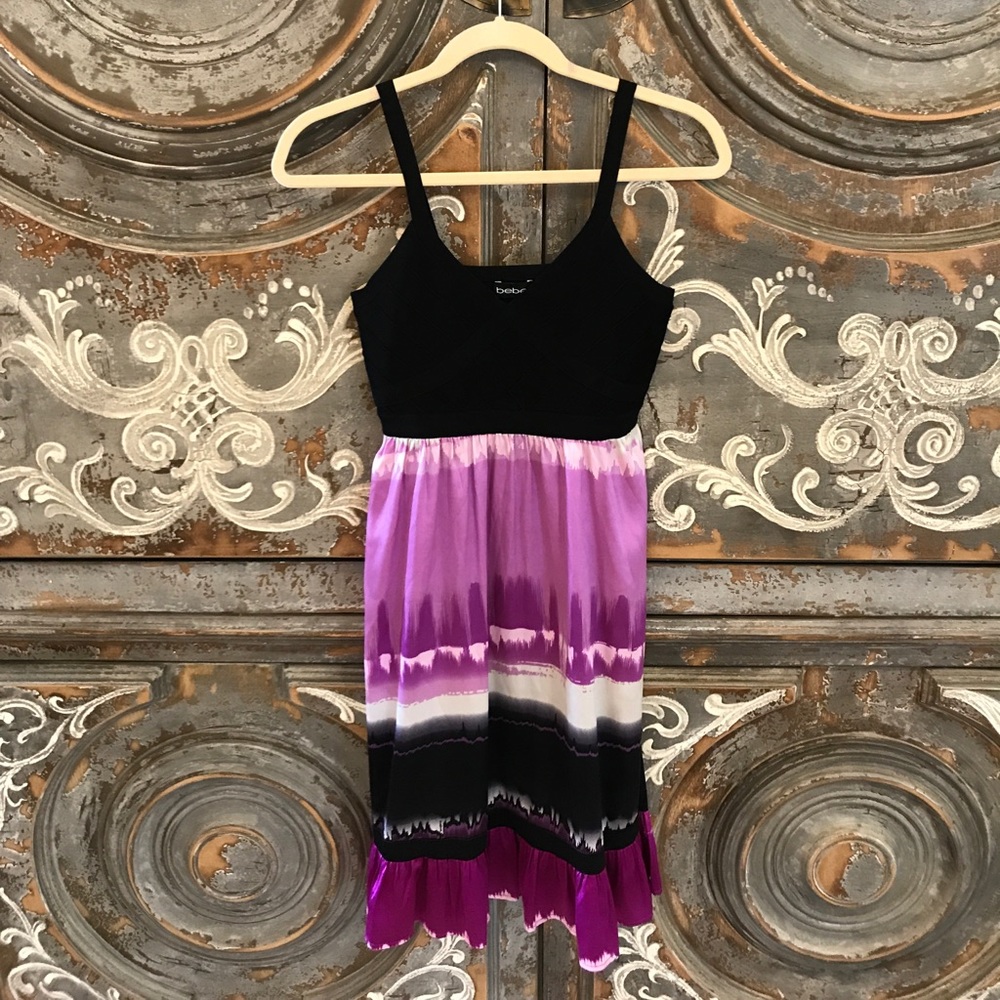 Pretty silk BEBE evening dress